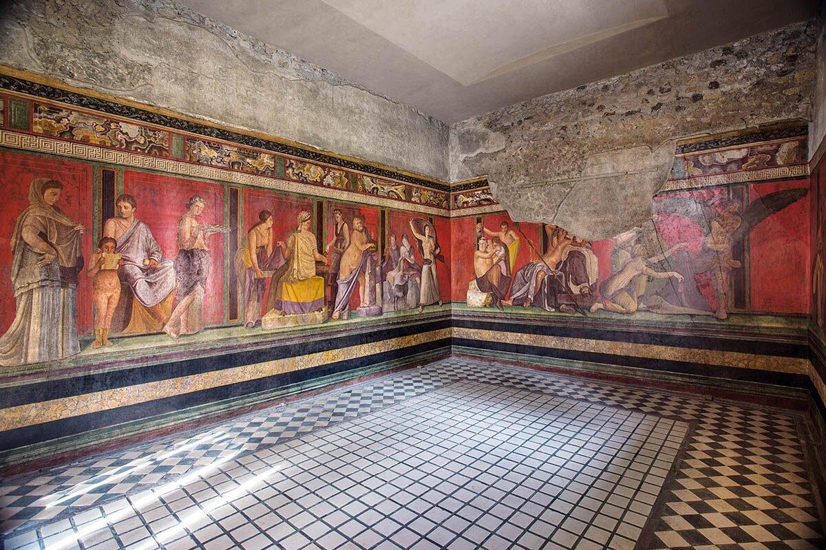 Роспись на стенах домов Помпеи