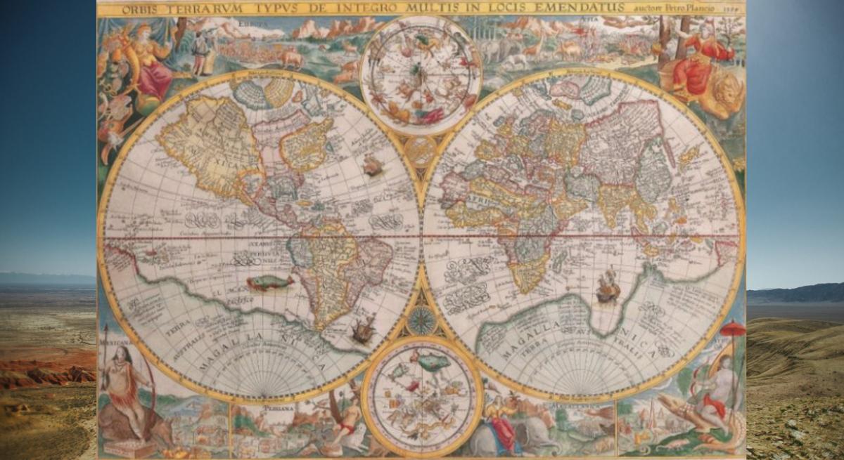Старая карта мира 1594 года