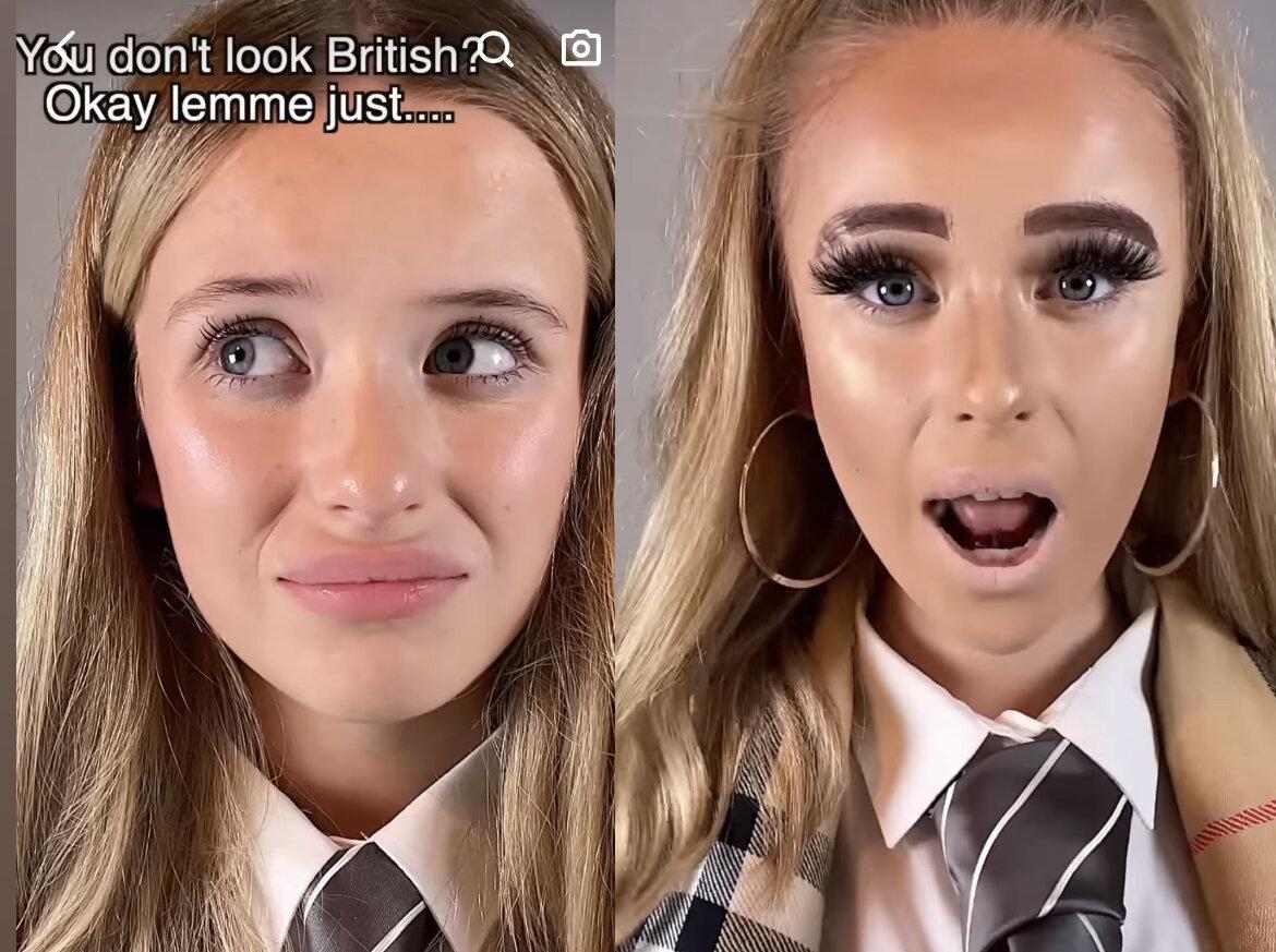 Как вам «британский макияж» ? У нас вроде бы такое тоже было популярно одно время 