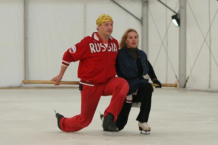 Дмитрий Марьянов и Ирина Лобачева на репетиции "Ледникового периода"   