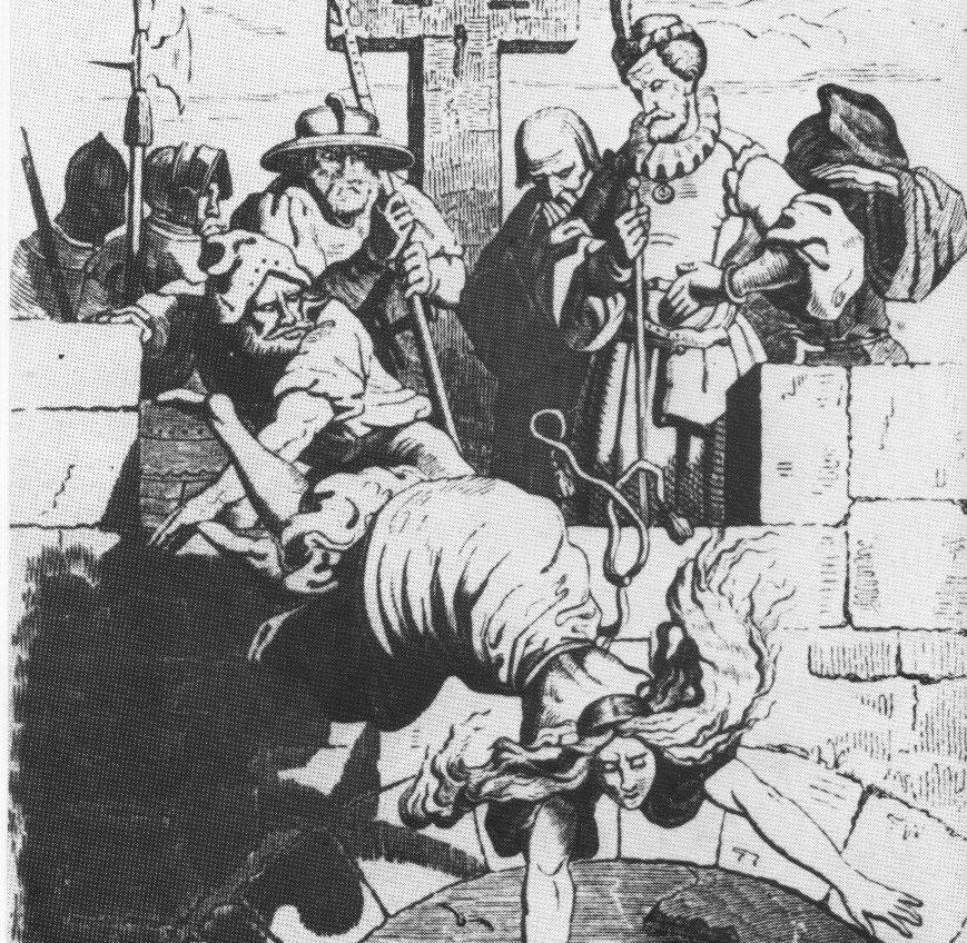 казнь Агнес Бернауэр, иллюстрация XIX века
