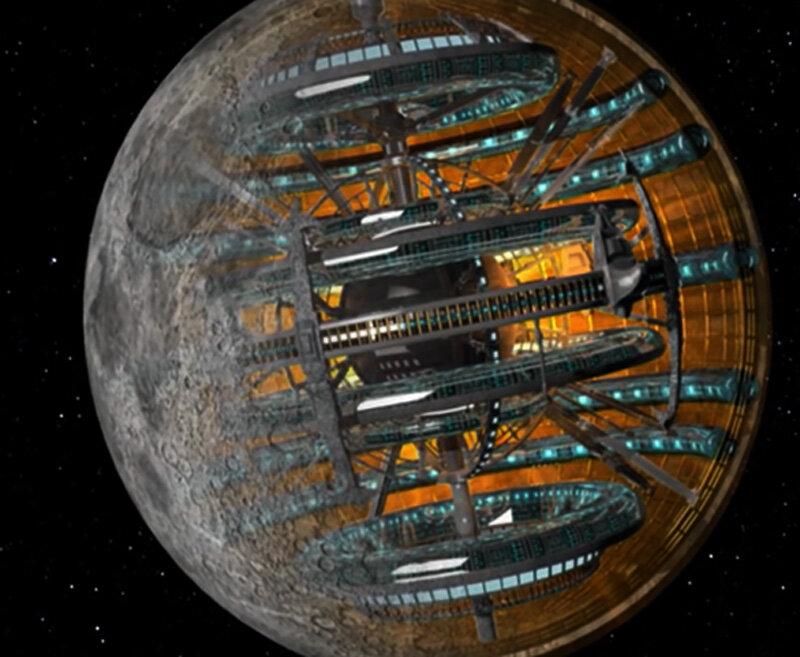 Исследователь НЛО и аномальных явлений, Алекс Коллиер, заявляет, что Луна - это межзвездный транспортный корабль, который был доставлен на орбиту Земли из другой звездной системы.-7
